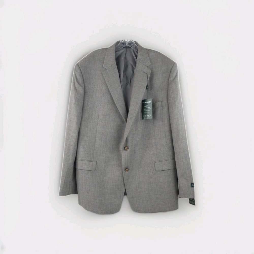 NWT Lauren Ralph Lauren Blazer UltraFlex Regular Sport Coat Gray Men's 50R Wool
